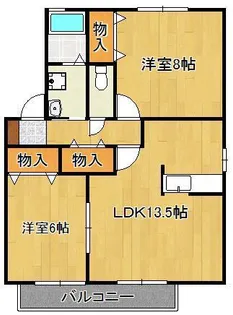 ル・クレールやつえ【1階】の間取り