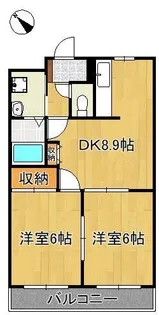 2LDKの間取り画像