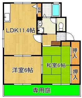 ハイツカトレアⅠ号館【1階】の間取り
