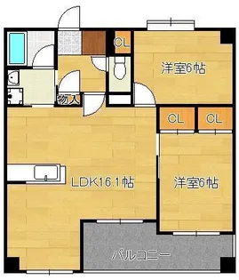 2LDKの間取り画像