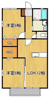 ひびきのハイムA棟【1階】の間取り