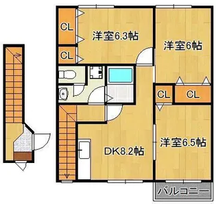 ヴィクトワール高須Ⅱ【2階】の間取り