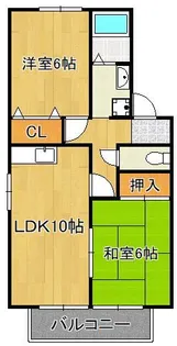ヴァンベール大浦D棟【2階】の間取り