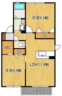 クラヴィエひびきの【2階】の間取り