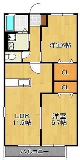 ハイアイランド本城【1階】の間取り