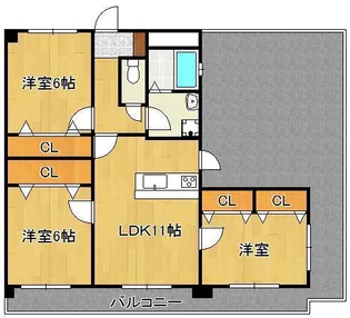 グランドテラスひびきの【4階】の間取り