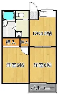 第2コーポ杉野【1階】の間取り