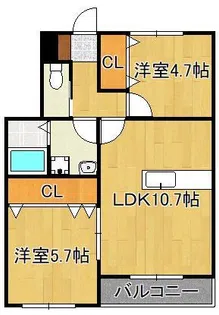 Conforto Y折尾【2階】の間取り