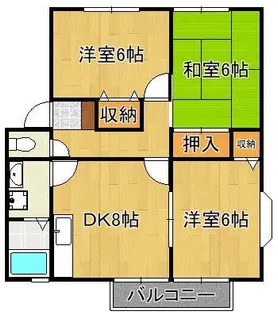 アザレア藤原K棟【1階】の間取り