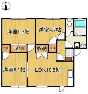 ヴィレッジヒルズB棟【1階】の間取り