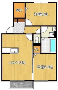 ウィットエブリB【2階】の間取り