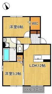 ウィットエブリC【2階】の間取り
