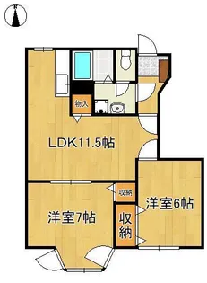 シャルマン桃源【1階】の間取り