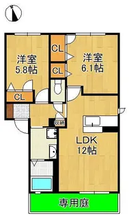 ヴェルドミールK A棟【1階】の間取り