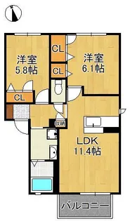 ヴェルドミールK A棟【2階】の間取り