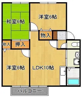猪熊ハイツ【2階】の間取り