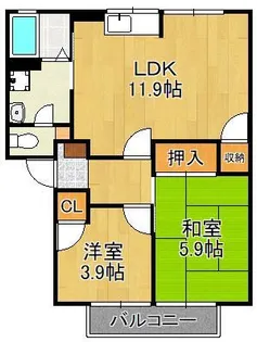 ファミール真木B棟【2階】の間取り