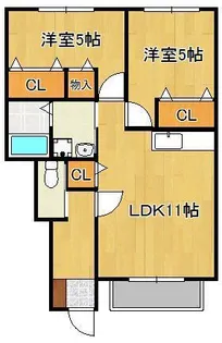 ノーヴァひびきの【1階】の間取り