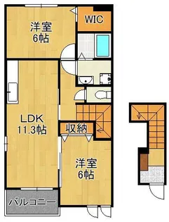 レインボーヒルズ愛坂Ⅱ【2階】の間取り