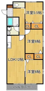 グランチェスタ鴨生田Ⅲ【2階】の間取り