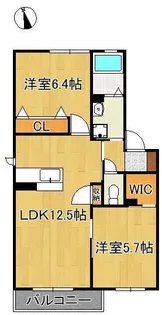 ヴェルドミールK B棟【2階】の間取り
