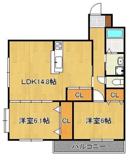 セレッソひびきの【1階】の間取り