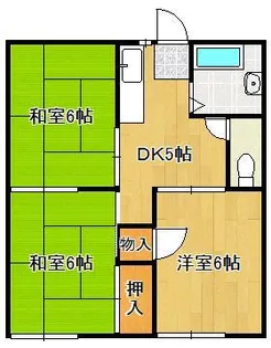 コーポラスタカハB棟【1階】の間取り