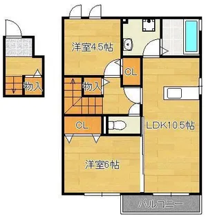 プティ シャンヴェール【2階】の間取り