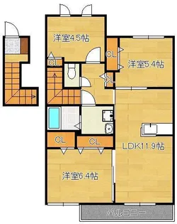 シャーメゾン畠田Ⅰ【2階】の間取り