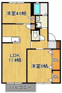 ボヌール青葉台B棟【2階】の間取り