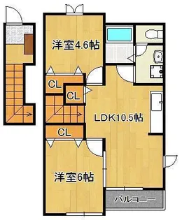 グランシャリオB【2階】の間取り