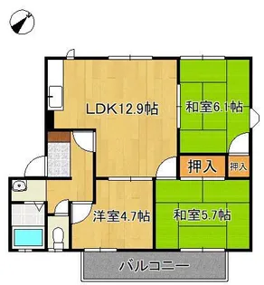 フレグランス学園台 B棟【2階】の間取り