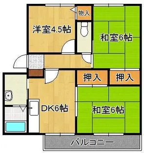 ハイツカトレアⅡ番館【1階】の間取り