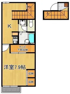 レオパレスレシエージュ本城東【2階】の間取り