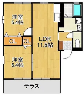 ヴィラージュA棟【1階】の間取り