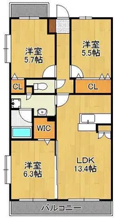 CLAIRひびきの一番館【3階】の間取り