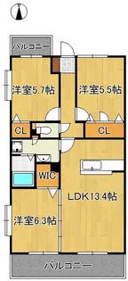 CLAIRひびきの二番館【2階】の間取り