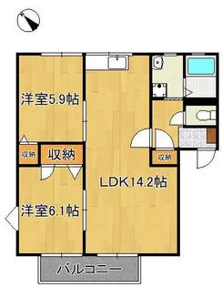 ファミール二島 A棟【1階】の間取り