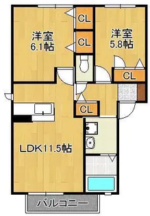 エスベランサ弐番館【2階】の間取り