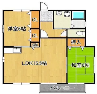 松ヶ台アパート【2階】の間取り