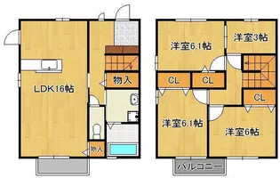 オリーブ学研台 D棟【1階】の間取り