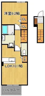 エクセレント本城B【2階】の間取り