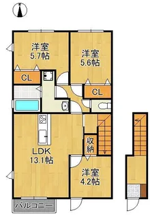 Legend ハイム B【2階】の間取り