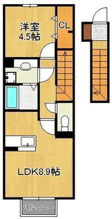 コスモ学研台前【2階】の間取り