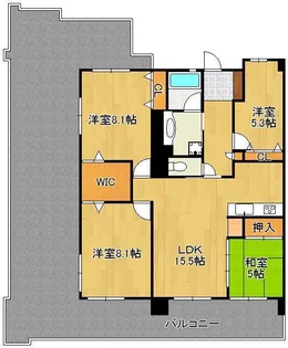 サンパーク折尾学園の丘ノースリッジ901号【9階】の間取り