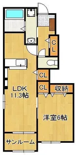 プレヴェルジェ二島【1階】の間取り