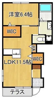 メゾン東二島【1階】の間取り