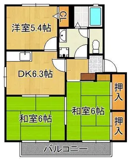 ディアスBEN水巻【2階】の間取り