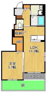 ヴァンベールHATANO【1階】の間取り