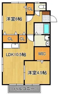 ヒルズリバーサイドD【2階】の間取り